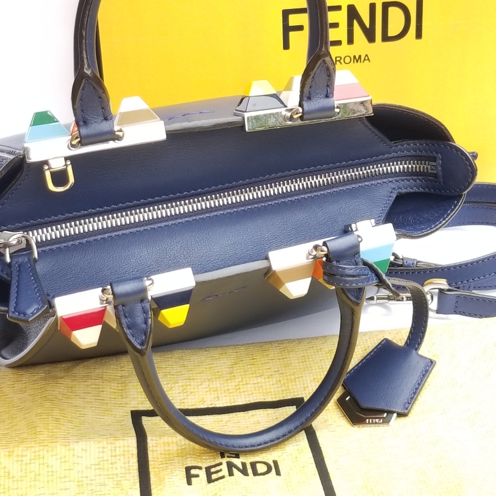 Fendi Petite 3Jours Studded Leather satchel handbag - Picture 11 of 16